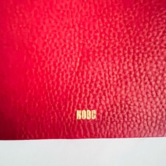 HOBO Tour Leather Zip Pouch Bag, Wristlet, with Lanyard, Red/Gold, NWT - Picture 6 of 15